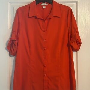 Coldwater Creek Orange Button Down Shirt
